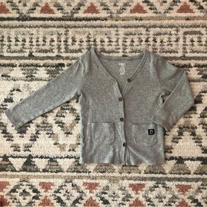 Rags to Raches Ribbed Heather Grey Cardigan-2T